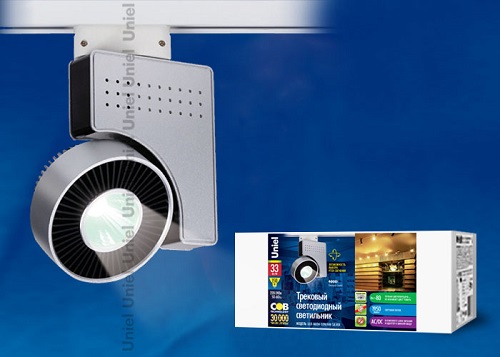 Светильник трековый светодиодный Uniel ULB-M03A 220В 33Вт 2000Лм 4000К серебро IP20 фото Светильник трековый светодиодный Uniel ULB-M03A 220В 33Вт 2000Лм 4000К серебро IP20 картинка